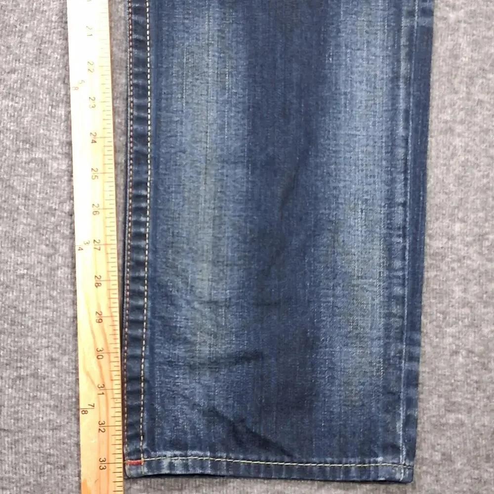 True Religion Section Slim Jeans Mens 34x33 Blue Slim Straight Flap Pockets